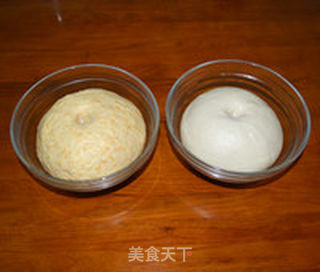 南瓜双色馒头的做法步骤：2