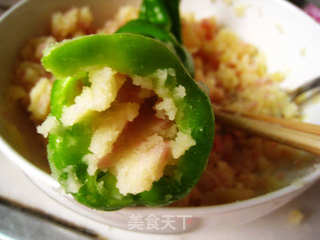 薯泥火腿焗青椒----炎炎夏日吃辣养生的做法步骤:7