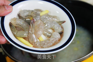 田园鲜虾粥的做法步骤:6