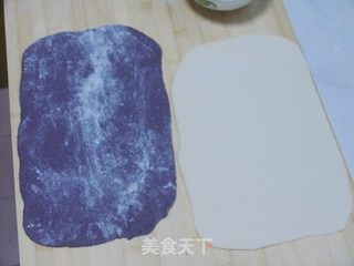 超详图解花卷做法——黑米双色花卷的做法步骤:8