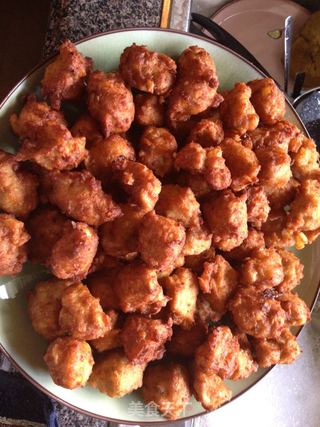油炸猪肉蔬菜丸子的做法步骤:7