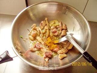 【天添美食童子鸡】1#——咖喱鸡件烧土豆的做法步骤:7