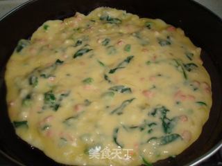菠菜鸡蛋饼的做法步骤:7