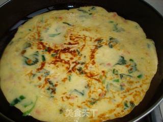 菠菜鸡蛋饼的做法步骤:8