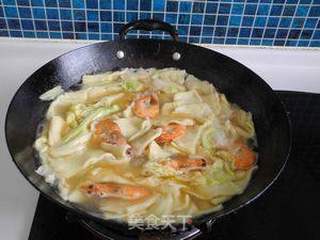 大虾白菜面片汤的做法步骤:10