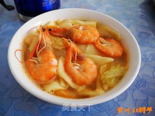 大虾白菜面片汤的做法步骤:11
