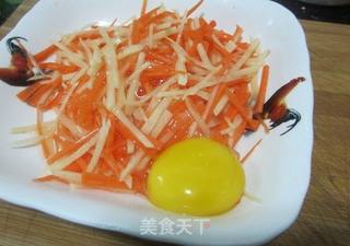 胡萝卜土豆丝鸡蛋煎饼的做法步骤:4