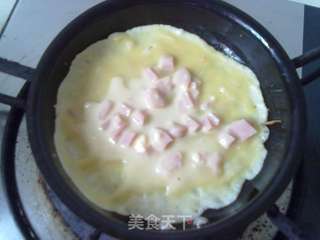 鸡蛋火腿饼的做法步骤:6