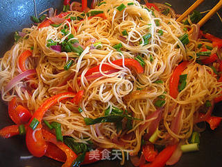 健康好吃素炒米粉的做法步骤：14