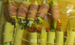火腿腐皮卷的做法步骤：8