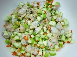 丝瓜文蛤饼的做法步骤：6