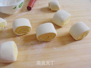 厨格格群磕之双色馒头——南瓜馒头卷的做法步骤:9