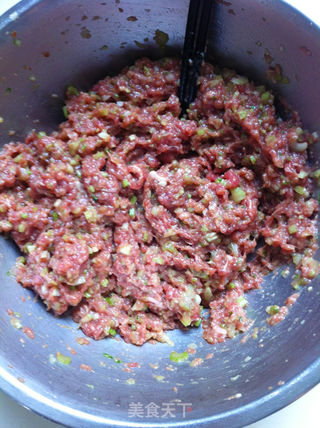 多汁香芹牛肉煎饺的做法步骤:5