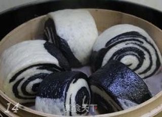 营养排毒——竹炭双色馒头的做法步骤:14