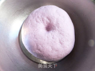 花样紫薯双色馒头卷的做法步骤:4