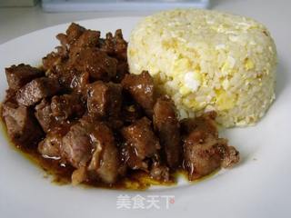 【大喜大烤肉酱】试用报告2-------黑椒肉酱牛排配蛋炒饭的做法步骤：8