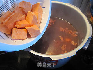 核桃百合杂粮番薯粥的做法步骤:9