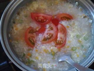 番茄胡萝卜蛋粥的做法步骤：7