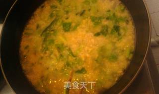 虾仁小白菜疙瘩汤的做法步骤:14
