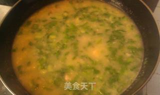 虾仁小白菜疙瘩汤的做法步骤:17