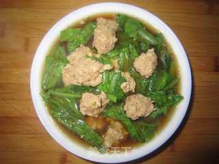 油麦菜汆丸子的做法步骤:7