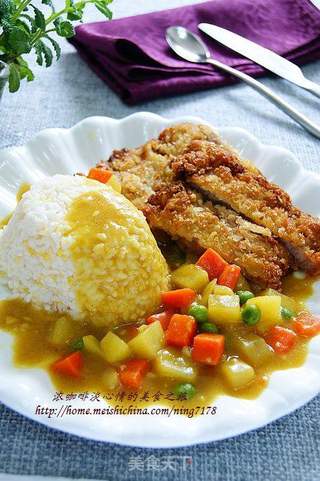 自制KFC解馋美餐—黄金咖喱猪扒饭的做法步骤:15