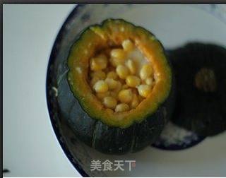 甜美的不会发胖的健康小甜点——奶香玉米小南瓜的做法步骤:4