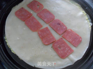 火腿鸡蛋饼DIY的做法步骤:8