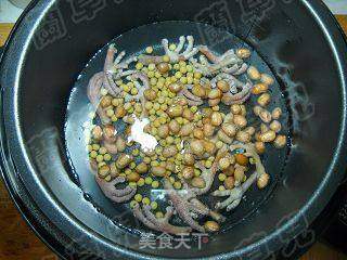 黄豆花生煲鸽爪的做法步骤:4