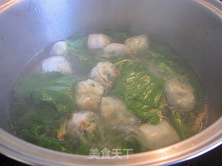 龙利鱼片芥菜煮云吞的做法步骤:6