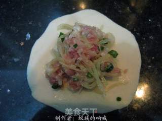 烫面土豆丝肉馅饼的做法步骤:9