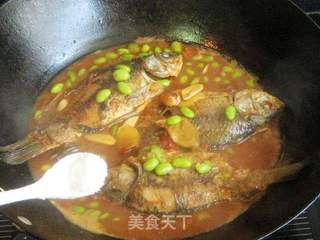 辣味毛豆鲫鱼的做法步骤:8