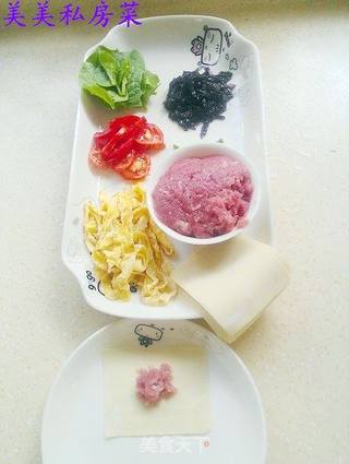 五彩馄饨的做法步骤:5