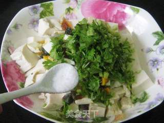 双蛋香菜拌豆腐的做法步骤:7