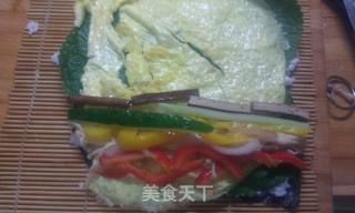 双紫争艳蛋皮饭卷——紫苏系列3的做法步骤:12