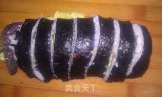 双紫争艳蛋皮饭卷——紫苏系列3的做法步骤:15