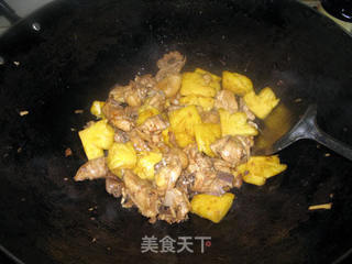 菠萝炒鸡的做法步骤:8