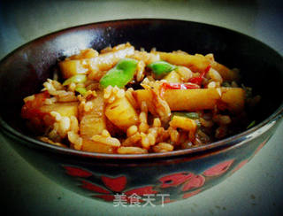酱油土豆炒饭的做法步骤:4