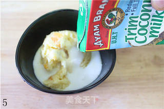 【芒果白雪黑糯米】椰浆和黑米搭配的港式甜品的做法步骤:5