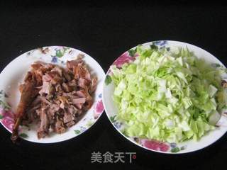 包菜鸭肉泡粥的做法步骤:2