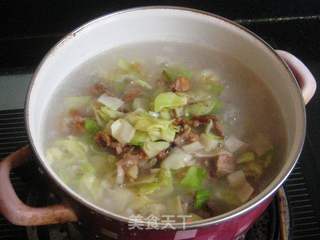 包菜鸭肉泡粥的做法步骤:8