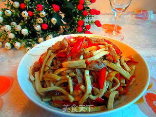 豆腐丝炒肉的做法步骤：9