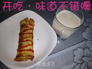简易版热狗+被蛋卷的做法步骤:13