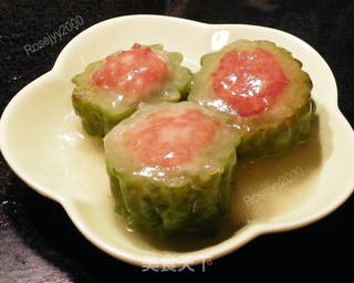 煎酿苦瓜的做法步骤：7