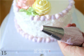 【小清新玫瑰生日蛋糕】的做法步骤:15