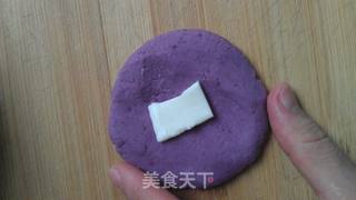 奶香紫薯饼的做法步骤:8