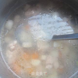 马蹄肉球汤的做法步骤：6