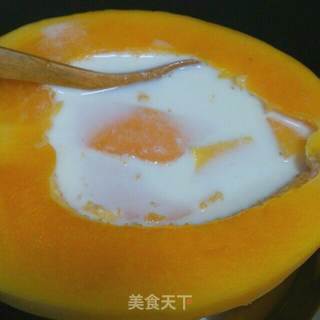 电饭锅木瓜炖牛奶的做法步骤:5