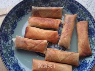自家制作豆沙春卷的做法步骤:7