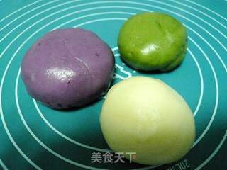 三色冰皮月饼的做法步骤:5